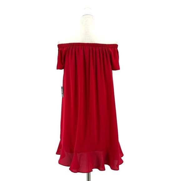 NWT Express Red Off The Shoulder Short Mini Dress Womens Small - Picture 5 of 8
